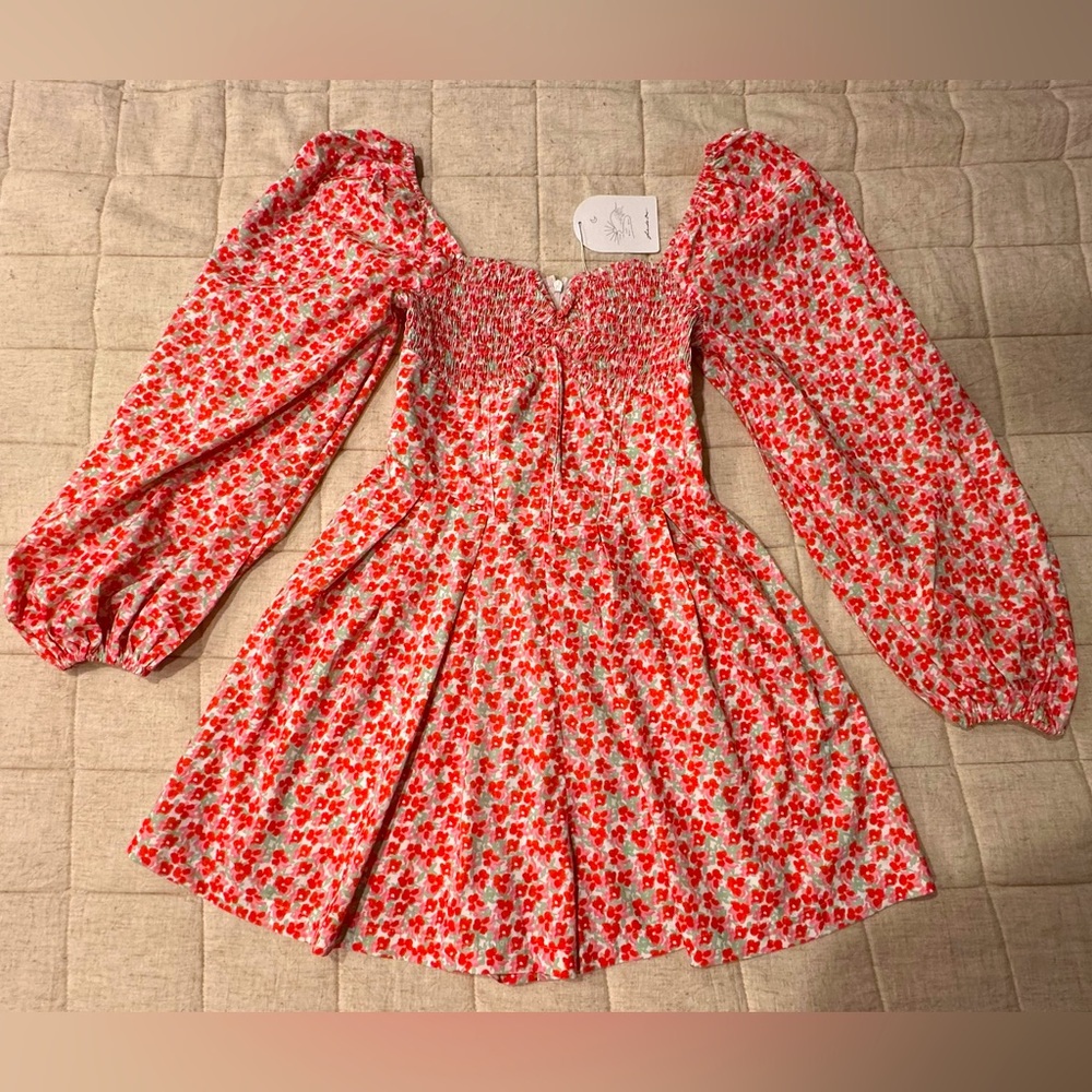 Fortunate One floral ruffle sleeve mini dress